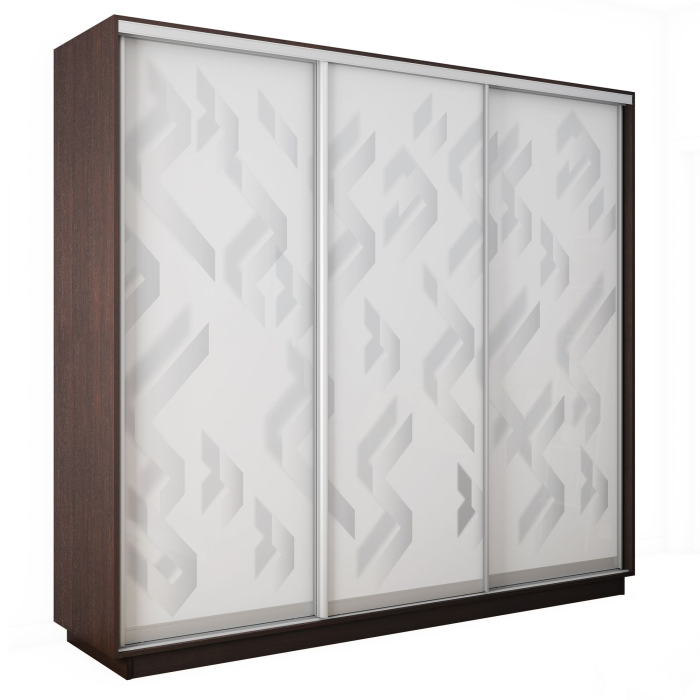Шкафы-купе 3-х дверные, Шкаф-купе Экспресс 3-х дверный Фотопечать Ленты Стекла 180х60х240