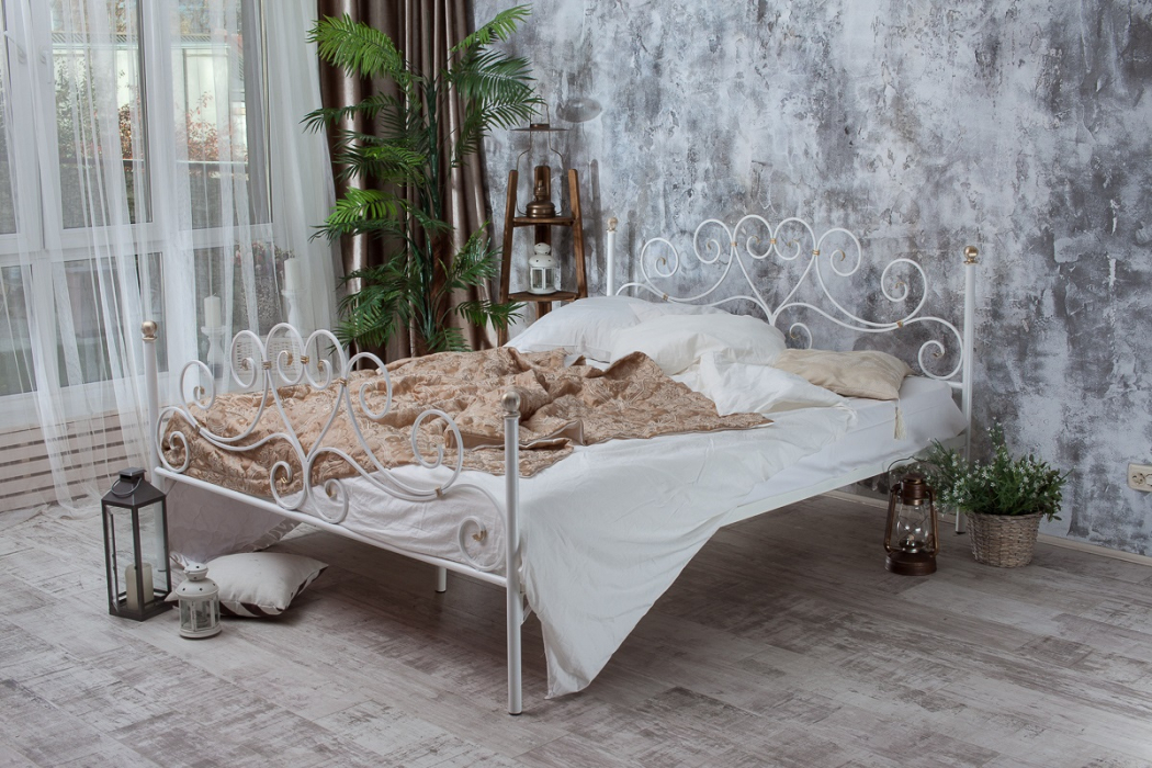 Кованые кровати, Кованая кровать Кармен 1.4 с двумя спинками