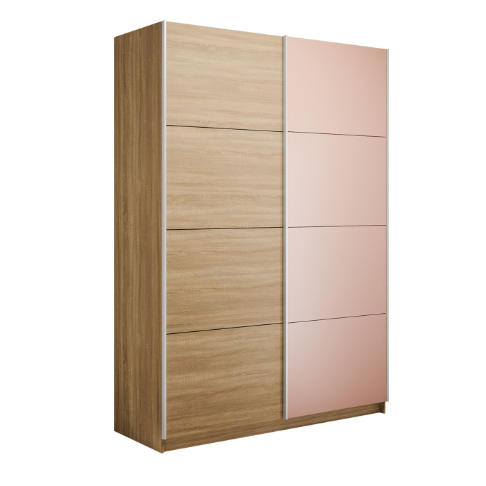 Шкафы-купе 2-х дверные, Шкаф-купе Прайм 2-х дверный ДСП/Стекло пудра/Доводчики 140х57х230