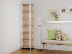 Открытые, Стеллаж модульный Универсальный 35х60х240 Белое стекло