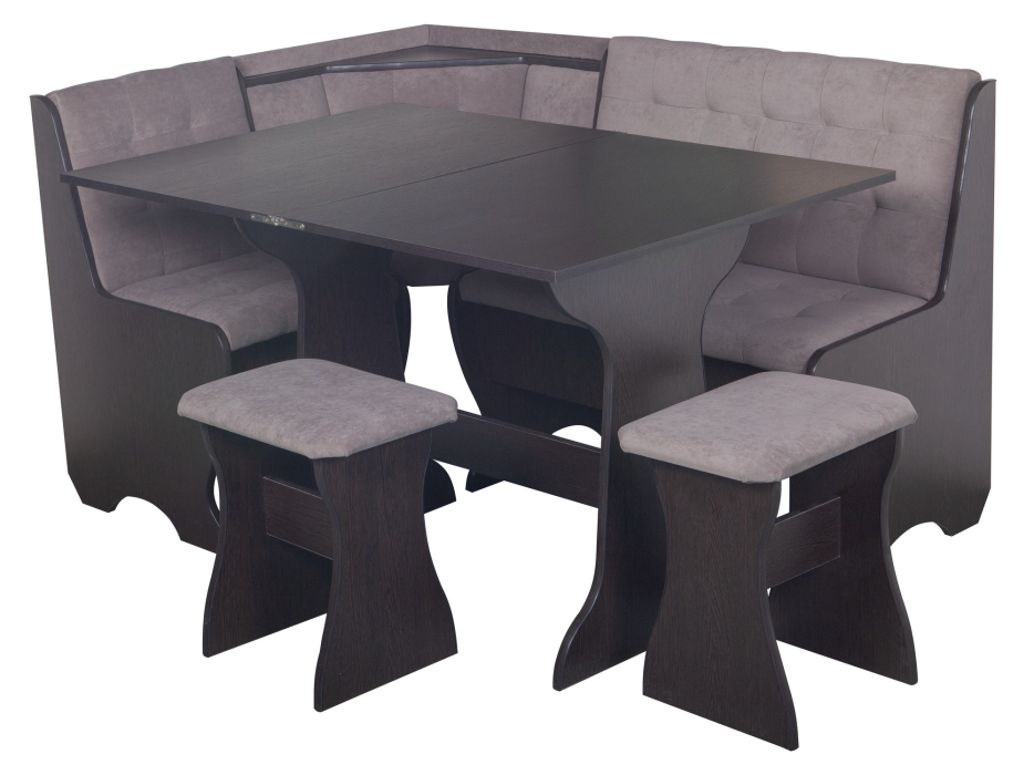 Кухонные уголки, Кухонный уголок Стиль 1Л (со столом СТ3) Дуб венге / велюр