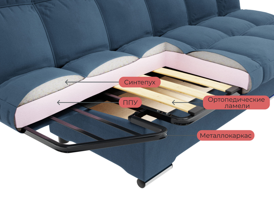 Диваны книжки, Прямой диван Клик-Кляк,велюр