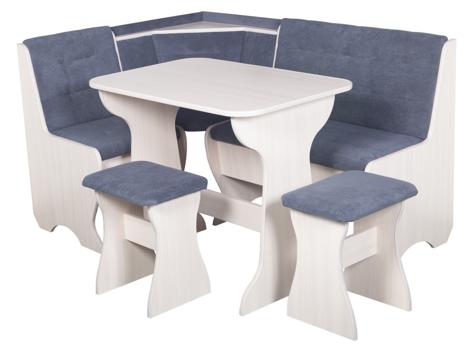 Кухонные уголки, Кухонный уголок Стиль 1Л (со столом СТ4) Дуб млечный / велюр