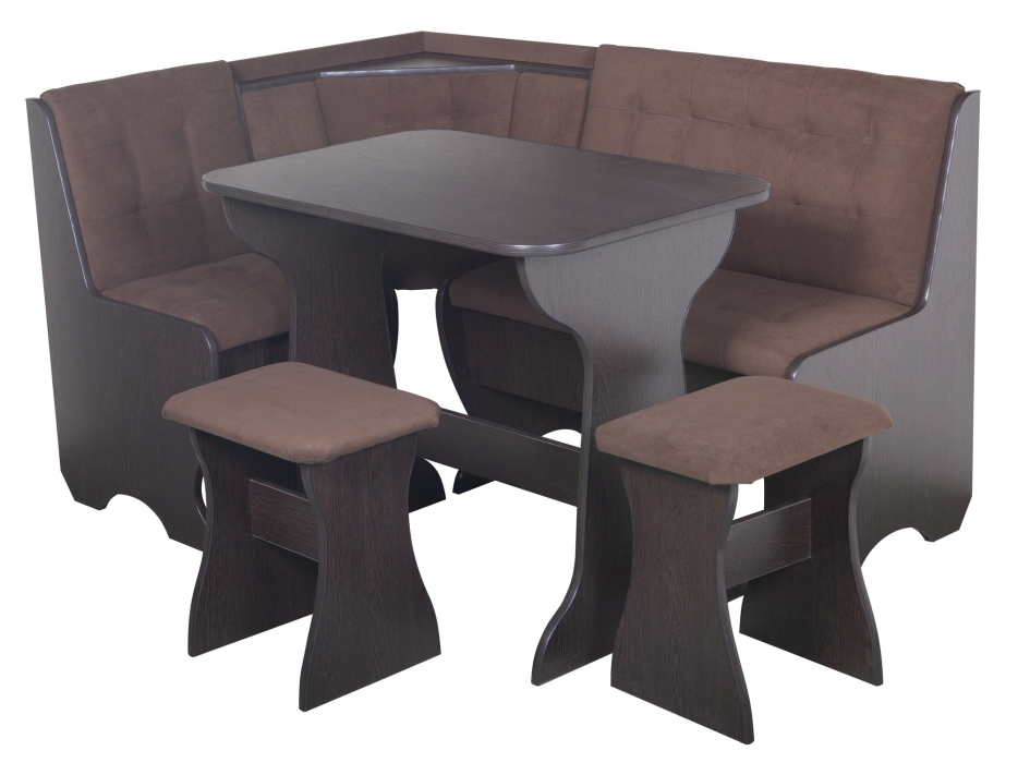 Кухонные уголки, Кухонный уголок Стиль 1Л (со столом СТ4) Дуб венге / велюр