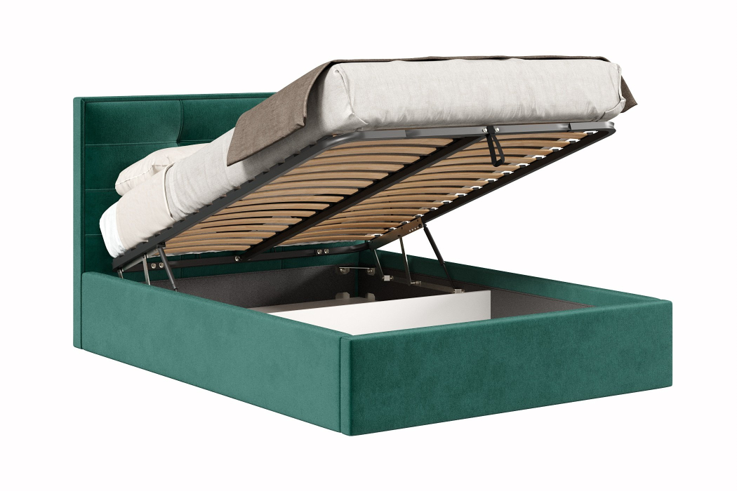 Мягкая кровать, Кровать Римини 1400 с подъёмным механизмом, велюр