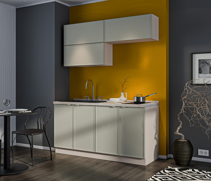 Кухонные гарнитуры, Кухонный гарнитур Регина Квадро Песочный / Латте 1,6 м