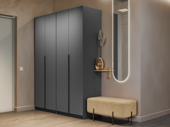 Шкаф складной Е1 Локер ("Гармошка") 162х52.5х220 см,с двумя комплектами полок и двумя модулями