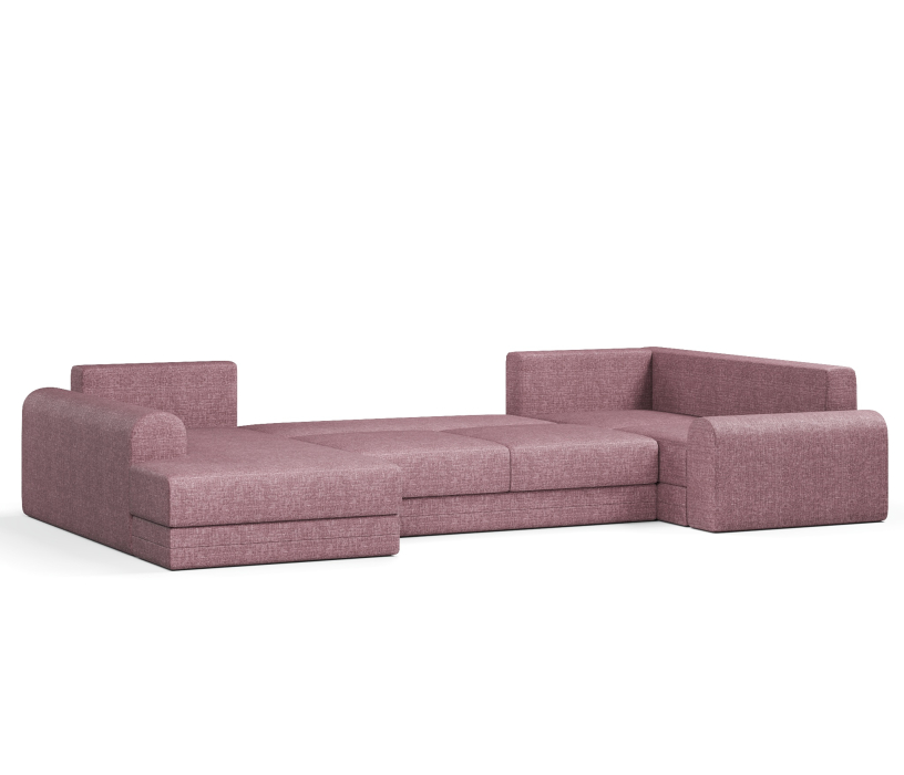 Диваны угловые в гостиную, Угловой диван Модерно П-образный, рогожка