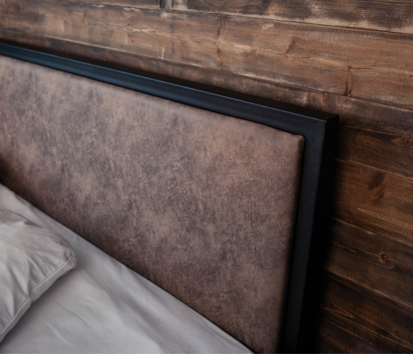 Кровати 140х200, Кровать в стиле лофт Лоренцо 1.4 (Черный)