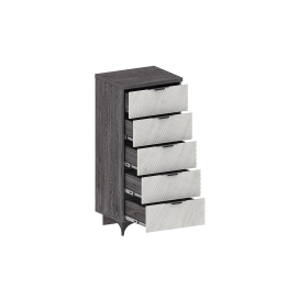 Комод Шаде КМ-2904, черный ясень, санторини белый