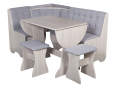 Кухонные уголки, Кухонный уголок Стиль 1Л (со столом СТ-2У) Ясень шимо светлый / велюр