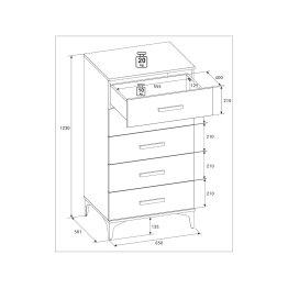 Комод высокий Кара 3