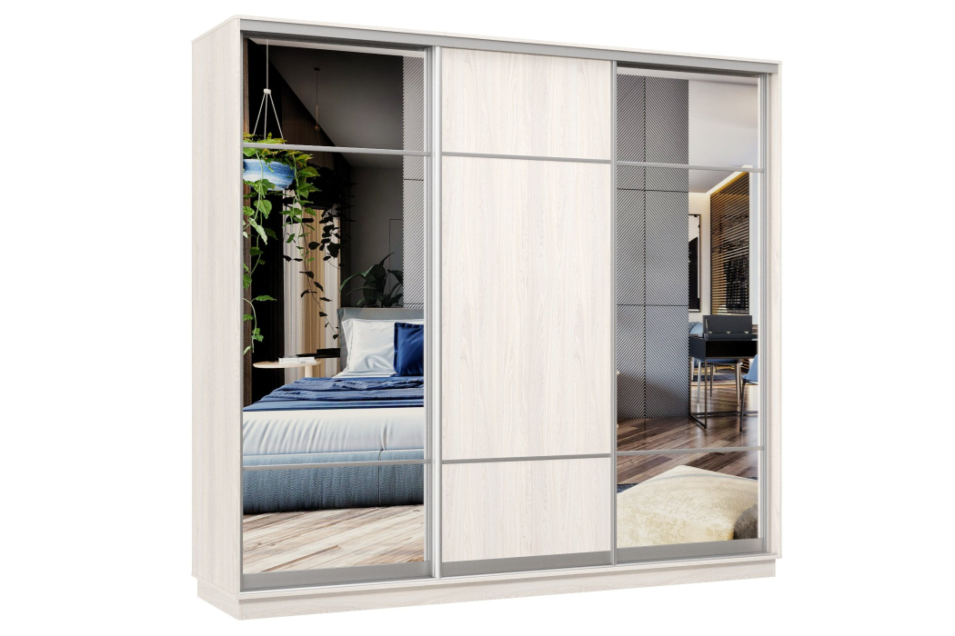 Шкафы-купе 3-х дверные, Шкаф-купе Премьер Лайт 58 (11;08;11) трехдверный