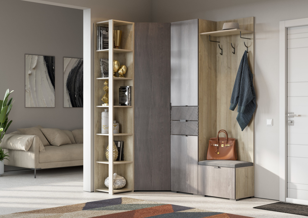 Открытые, Угловой модуль УМ-3401, дуб серый