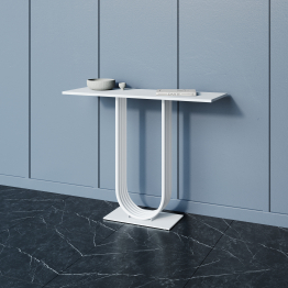 Стол консольный с металлическим подстольем ARFEO (Белый) 80*35*100