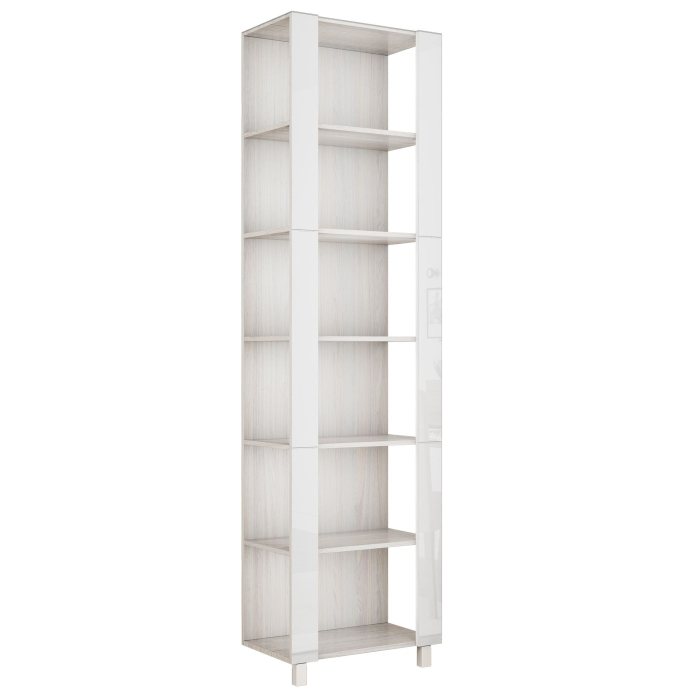 Открытые, Стеллаж модульный Универсальный 35х44х220 Белое стекло