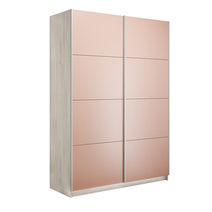 Шкафы-купе 2-х дверные, Шкаф-купе Прайм 2-х дверный Стекла пудра/Доводчики 140х57х230