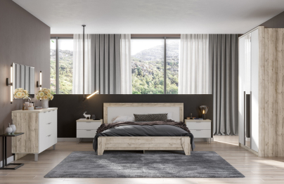 Комод Анима КМ-3203, дуб серый, белый