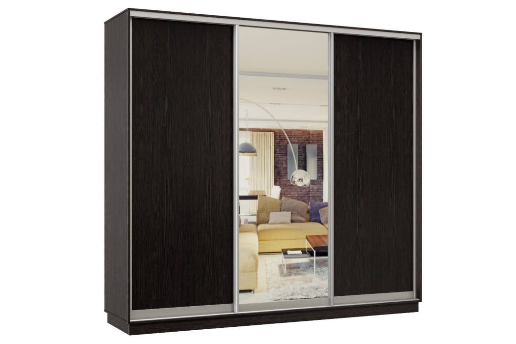 Шкафы-купе 3-х дверные, Шкаф-купе Премьер Лайт 57 (02;01;02) трехдверный