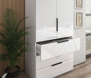 Шкаф 2-х дверный с ящиками 90 см Люкс