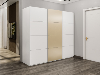 Шкаф-купе Эста 3-х дверный ДСП/Стекла фисташка/Доводчик 240х66х240