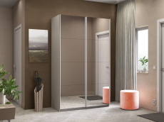 Шкафы-купе 2-х дверные, Шкаф-купе Прайм 2-х дверный Зеркала/Доводчики 140х57х230