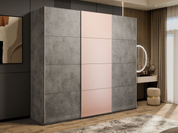 Шкаф-купе Эста 3-х дверный ДСП/Стекла пудра/Доводчик 240х66х240