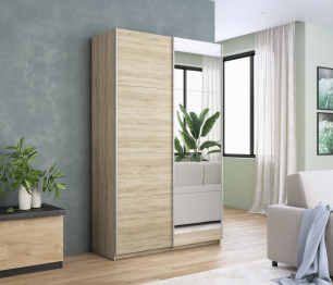 Шкаф Прайм дуо ДСП+зеркало 2300 х 1600 х 570