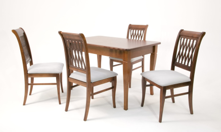 Обеденная группа Моцарт 120 со стульями Рич/ серый, Орех