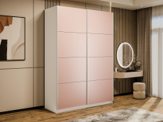 Шкафы-купе 2-х дверные, Шкаф-купе Прайм 2-х дверный Стекла пудра/Доводчики 120х57х230