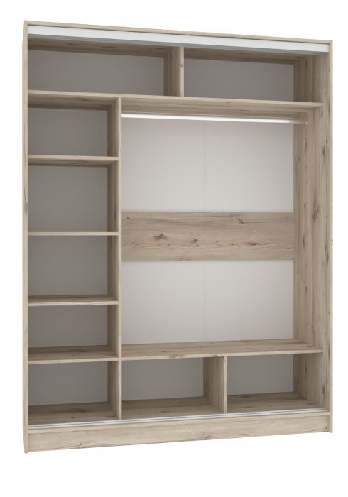 Шкафы-купе 2-х дверные, Шкаф-купе 2-дв  Strike 1600 зеркало/лдсп  (в2105*ш1600*г595)