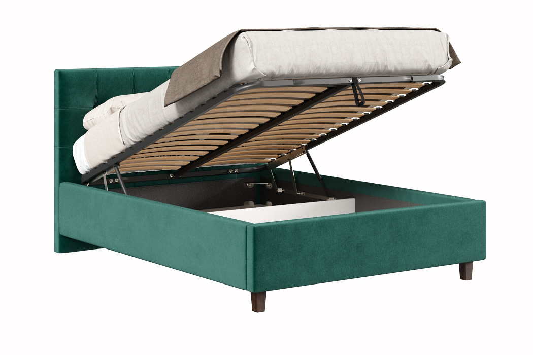 Мягкая кровать, Кровать Турин 1400 с подъёмным механизмом, велюр