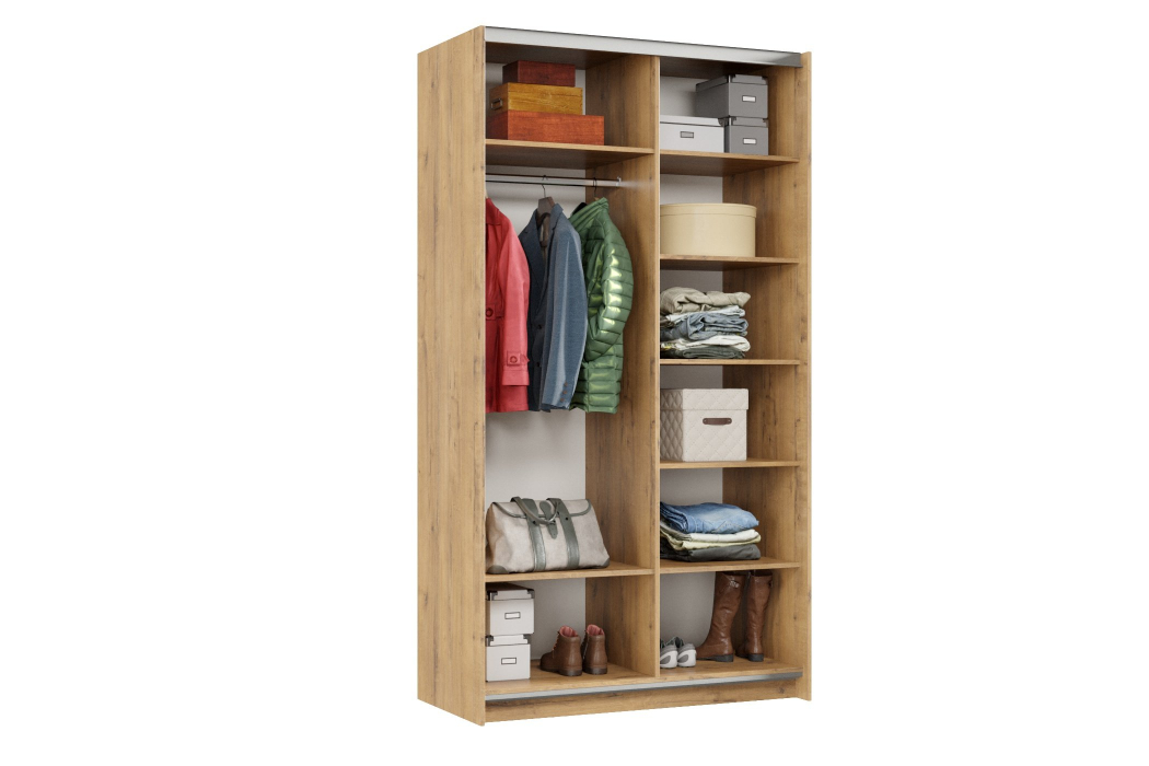 Шкафы-купе 2-х дверные, Шкаф-купе Smart 1224 2х дверный (фасады зеркало) профиль серебро