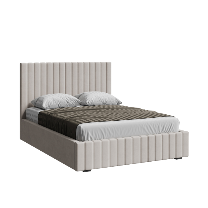 Мягкая кровать, Кровать двуспальная Болонья велюр с ПМ 140х200 см