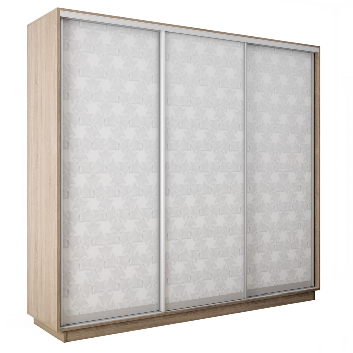 Шкафы-купе 3-х дверные, Шкаф-купе Экспресс 3-х дверный Фотопечать Калейдоскоп Стекла 210х45х220