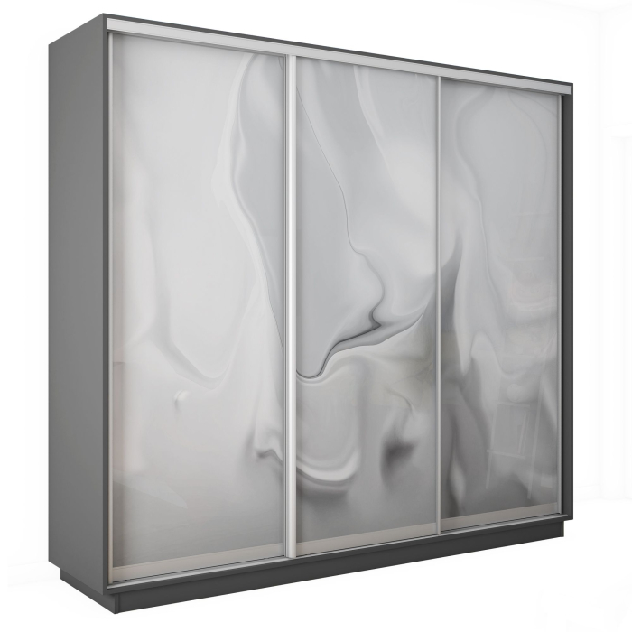 Шкафы-купе 3-х дверные, Шкаф-купе Экспресс 3-х дверный Фотопечать Шелк Стекла 240х45х240
