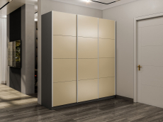 Шкафы-купе 3-х дверные, Шкаф-купе Эста 3-х дверный Стекла фисташка/Доводчик 270х66х240