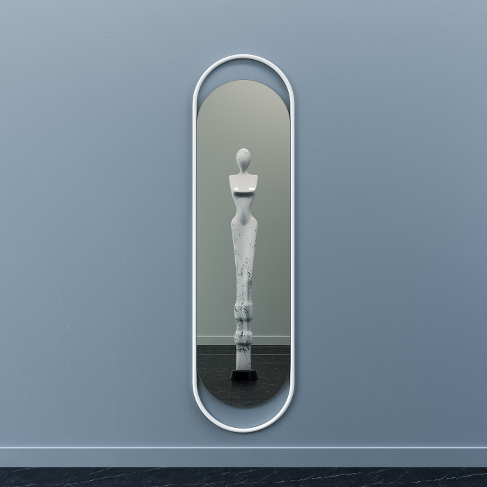 Зеркала в спальню, Дизайнерское настенное зеркало GENGLASS Evelix L в металлической раме