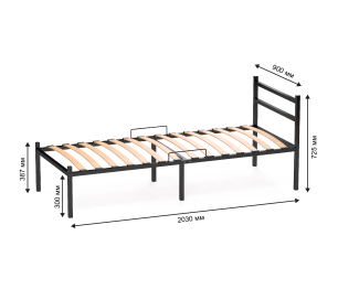 Кровать металлическая Элимет 90*200 см