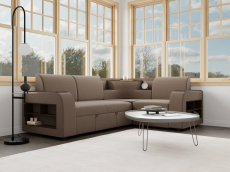 Диваны угловые в гостиную, Угловой диван Фараон ППУ, велюр