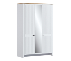 Для одежды, Шкаф 3х дверный Монтана СБ-3544 Белый Альпийский,Дуб Гамильтон/МДФ Дуб Белый