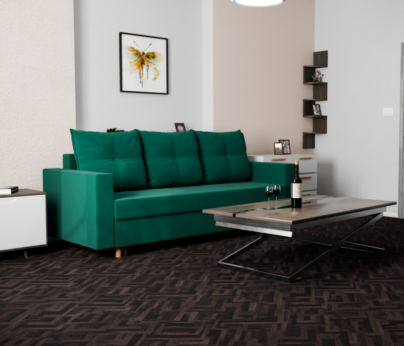 Диваны кровати со спальным местом, Прямой диван Гармония,еврокнижка,велюр