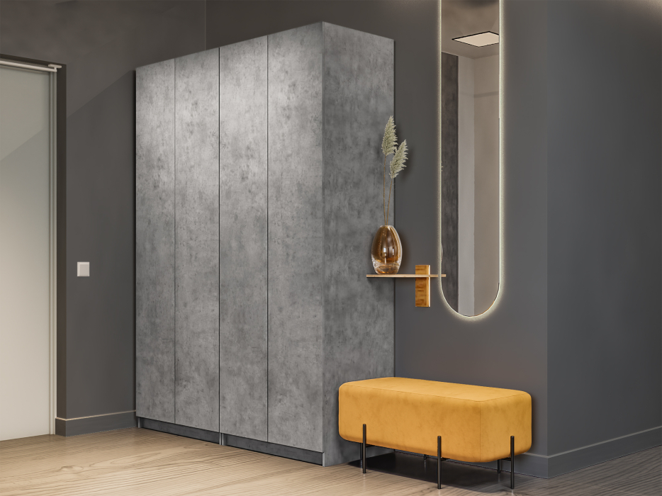 Шкафы распашные, Распашной шкаф Локер 800+800 с ящиками и полками справа