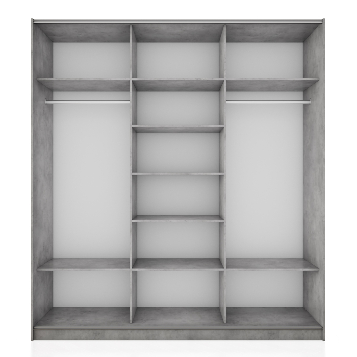 Шкафы-купе 3-х дверные, Шкаф-купе Широкий Прайм 3-х дверный ДСП/Зеркало/Доводчики 240х57х230