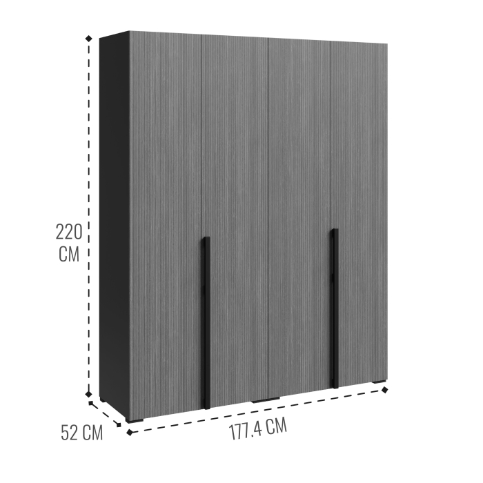 Шкафы распашные, Шкаф Болонья в спальню 4-х дверный