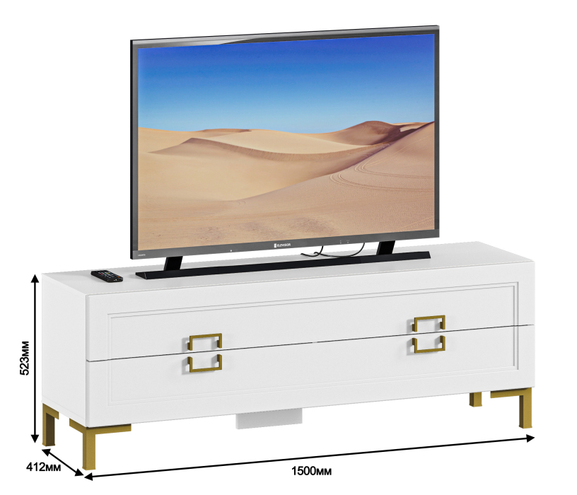 Стенки для гостиной, Комплект для гостиной, тумба ТВ и полка, Белый