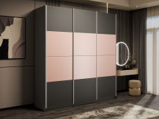 Шкафы-купе 3-х дверные, Шкаф-купе Эста 3-х дверный ДСП/Стекла пудра/Доводчик 240х66х240