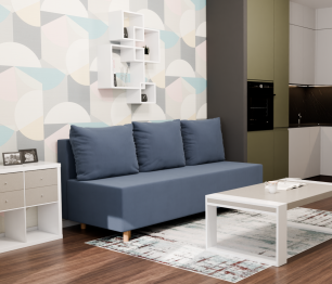 Прямой диван Лайт,еврокнижка,велюр