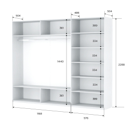 Шкаф-купе Прайм 3-х дверный Стекла пудра/Доводчики 180х57х230