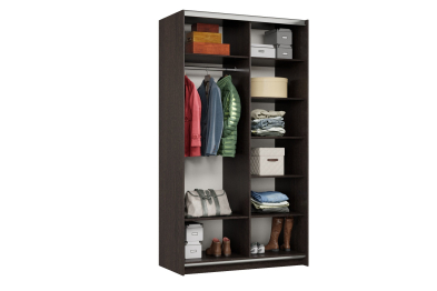 Шкаф-купе Smart 1224 2х дверный (фасады ЛДСП/зеркало) профиль серебро